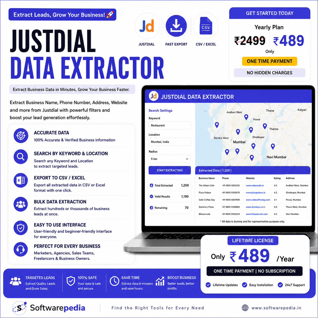 Justdial Data Extractor Justdial Data Extractor Software | Extract Business Leads, Phone Numbers & Contact Information - Image 1